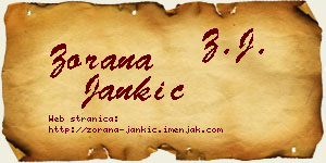 Zorana Jankić vizit kartica